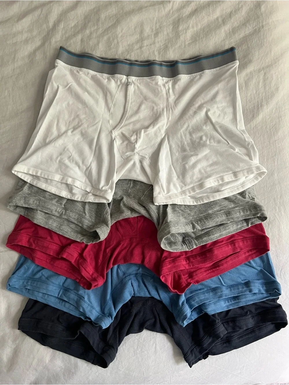 Mack Weldon Men's 18-Hour Jersey Boxer Briefs *5 Pairs* White/Gray/Red/Blue/Navy